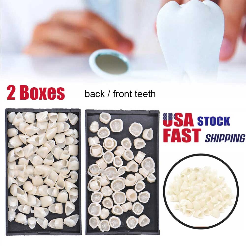 2PACK Resin Anterior Back Dental Temporary Porcelain Crown Veneers Stable Teeth