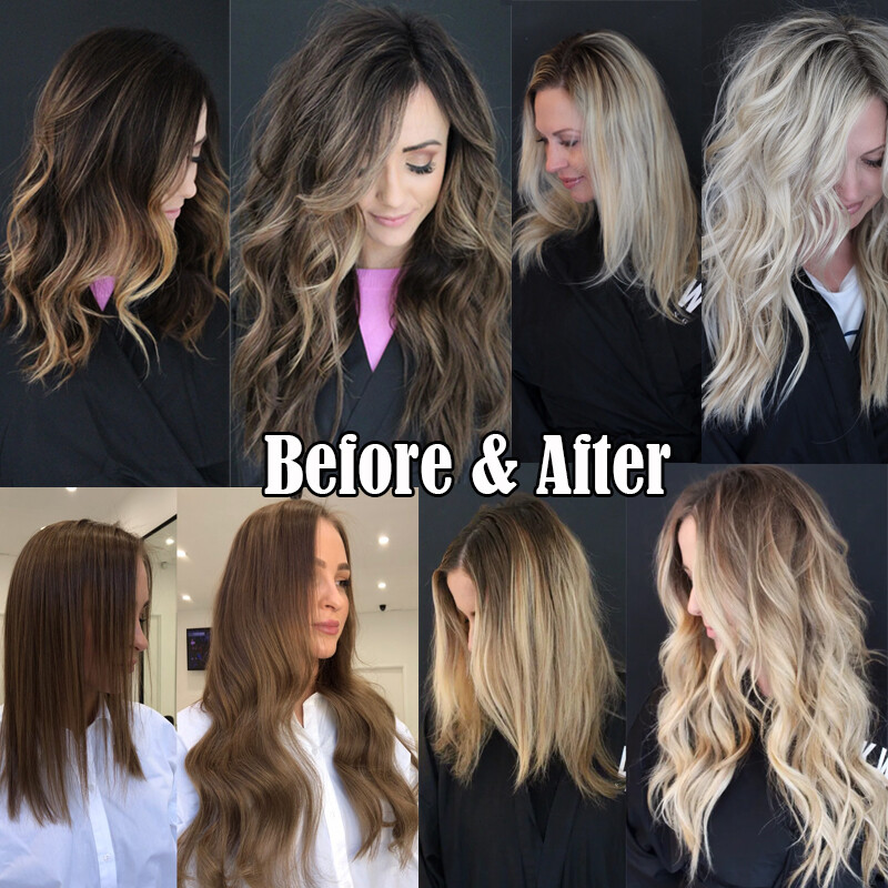 20pc Tape In 100% Real Human Hair Extensions Skin Weft Balayage 12″-24″ Straight