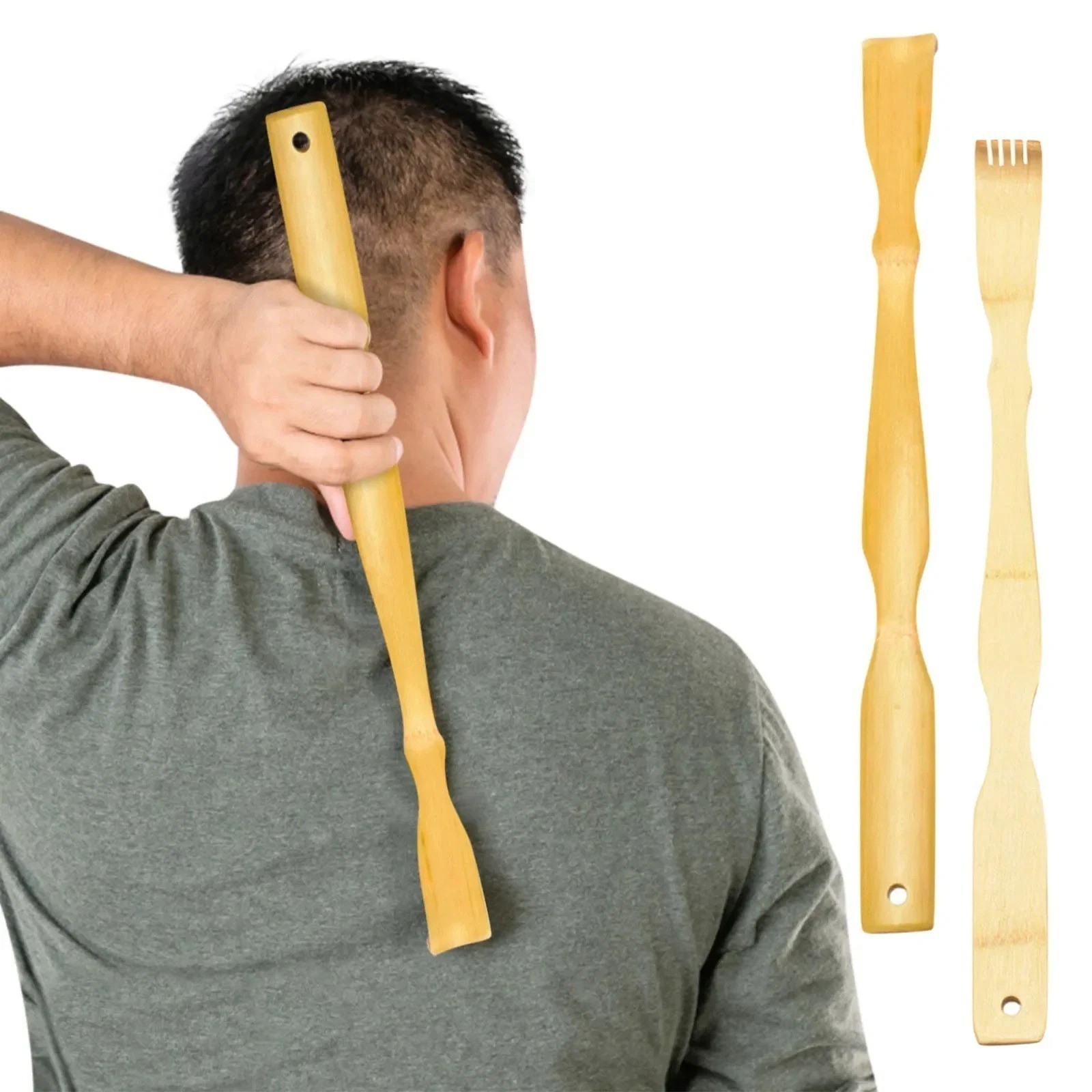 Natural Bamboo Back Scratcher Long Reach Pick Itch Relief Tool Portable