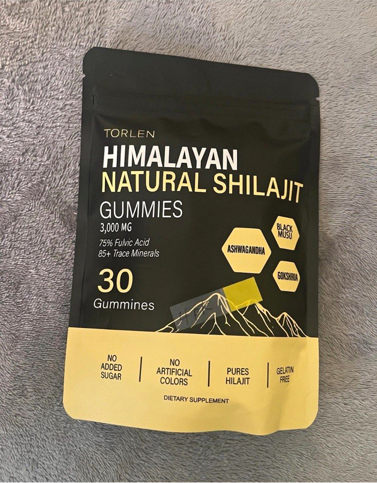TORLEN Shilajit Ashwagandha Gummies 3000mg 30ct Gelatin Free No Sugar