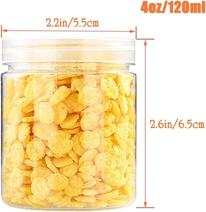 20 Pack 4oz/120ml Round Plastic Jars with Lids Empty Clear,Clear