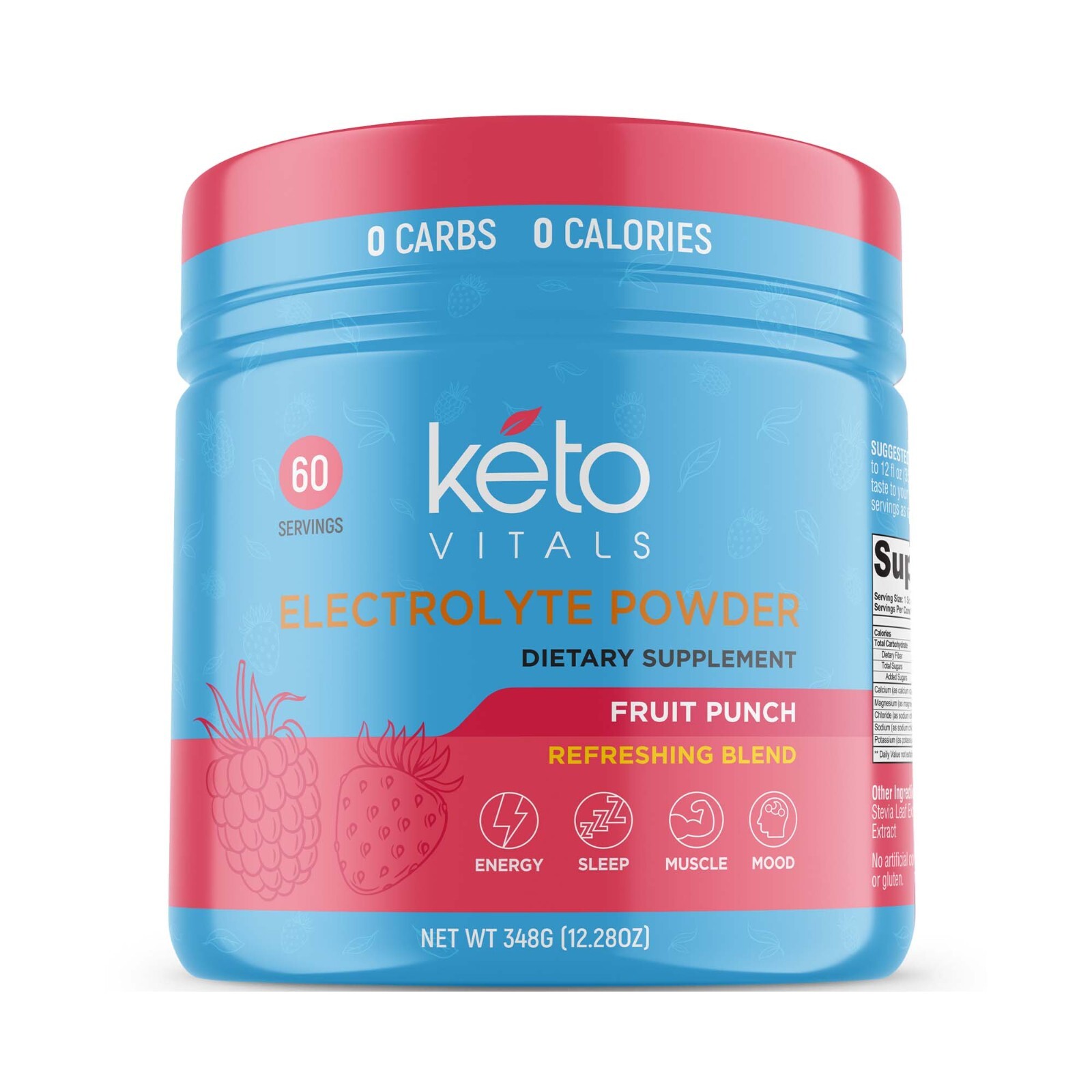 Keto Vitals Electrolyte Powder Electrolytes Supplement Energy Drink Fruit Punch