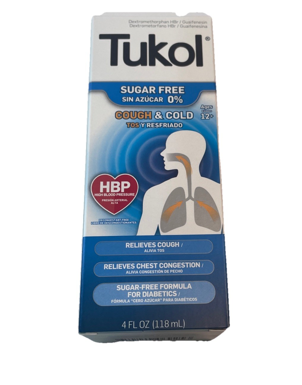 Tukol Cough & Cold Sugar Free Formula Decongestant Free For High Blood Pressure