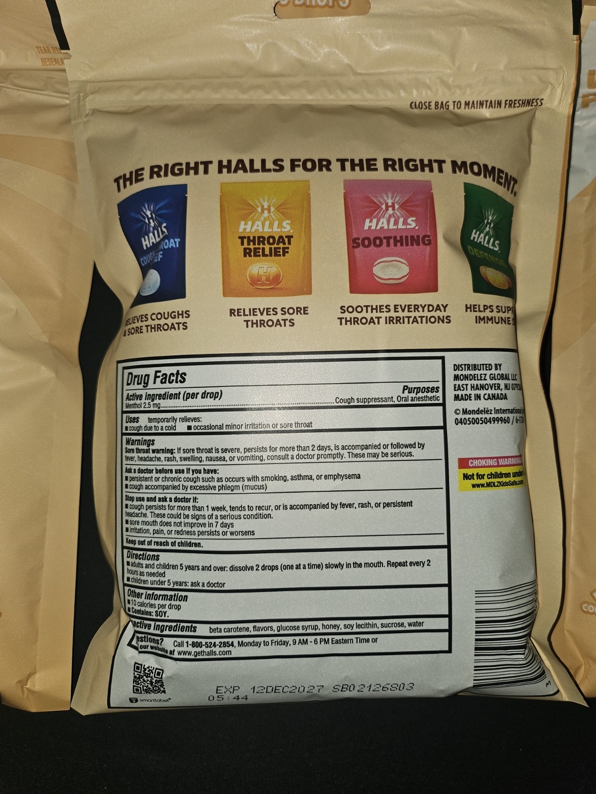 Halls Honey Vanilla Throat Soothing Menthol Cough Suppressant, 80 Count Lot Of 8