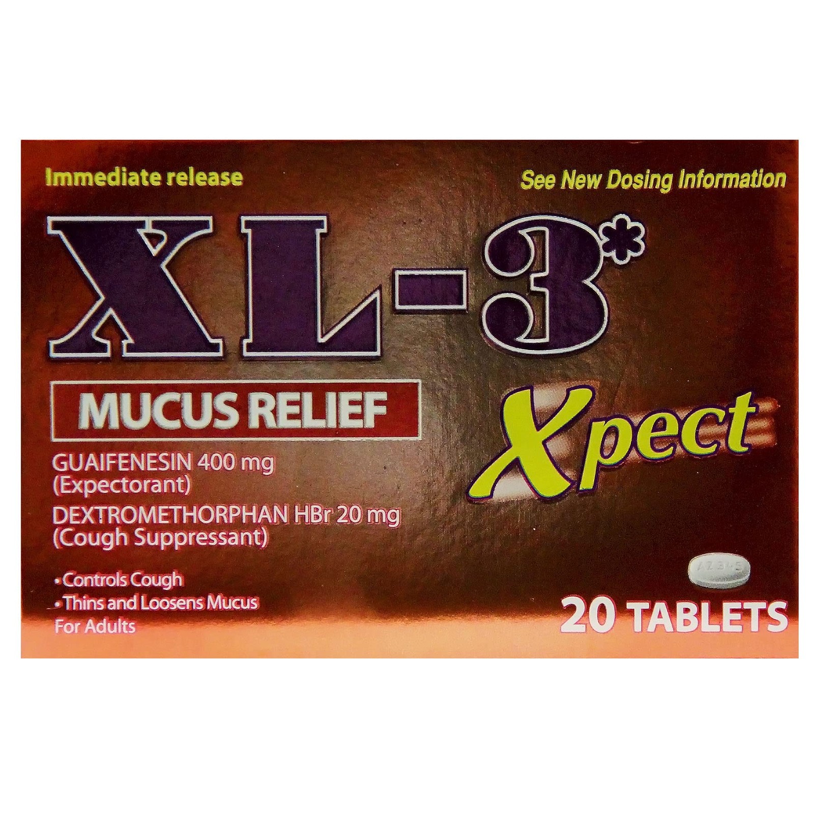 Xpect Mucus Relief Expectorant 20 Tablets Thins Loosens Congestion Cough