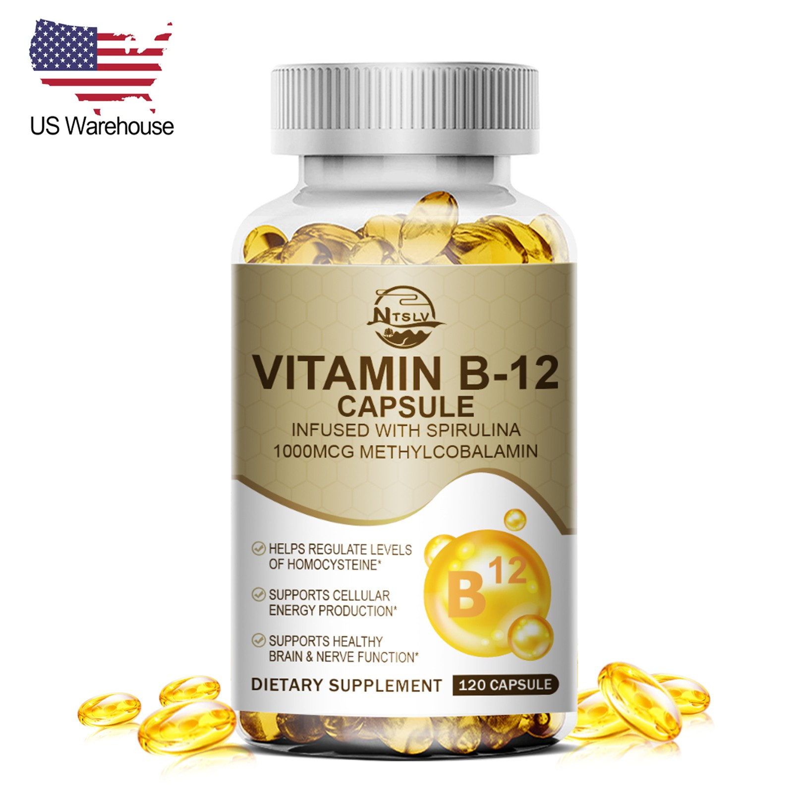 Vitamin B12 Extra 1000 mcg, B12 Vitamin Supplement for Energy Metabolism Support