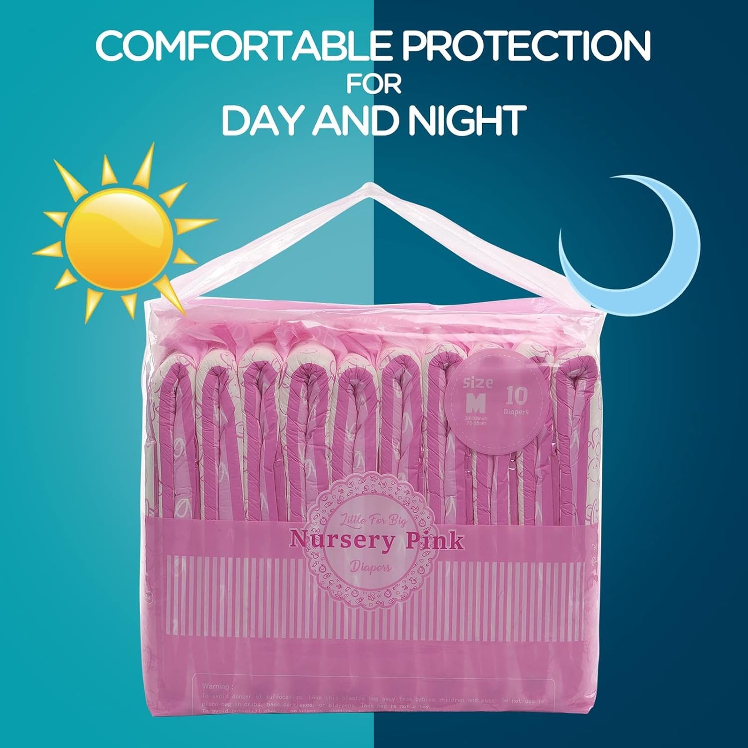 Leak-Proof Adult Printed Diaper, Size Medium
