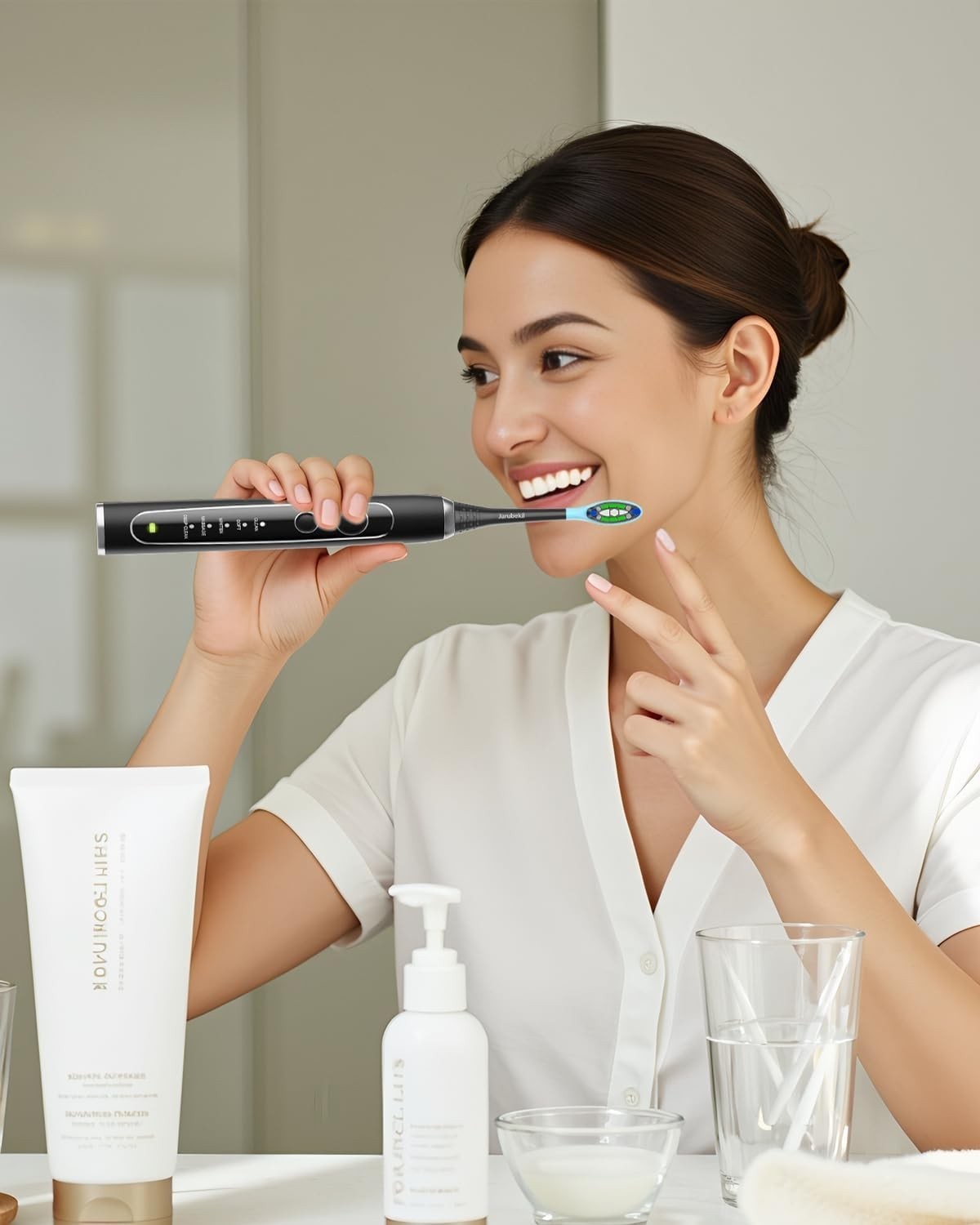 8 Pack Electric Toothbrush Replacement Heads Soft Bristles Black Brush Heads