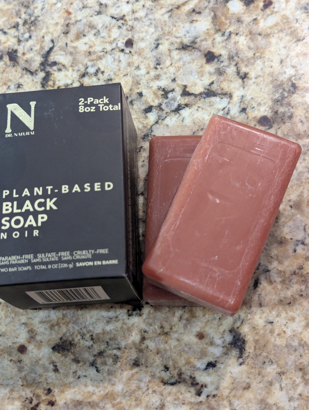 Dr Natural Plant-Based Black Soap Noir 4 oz x 2 Pack