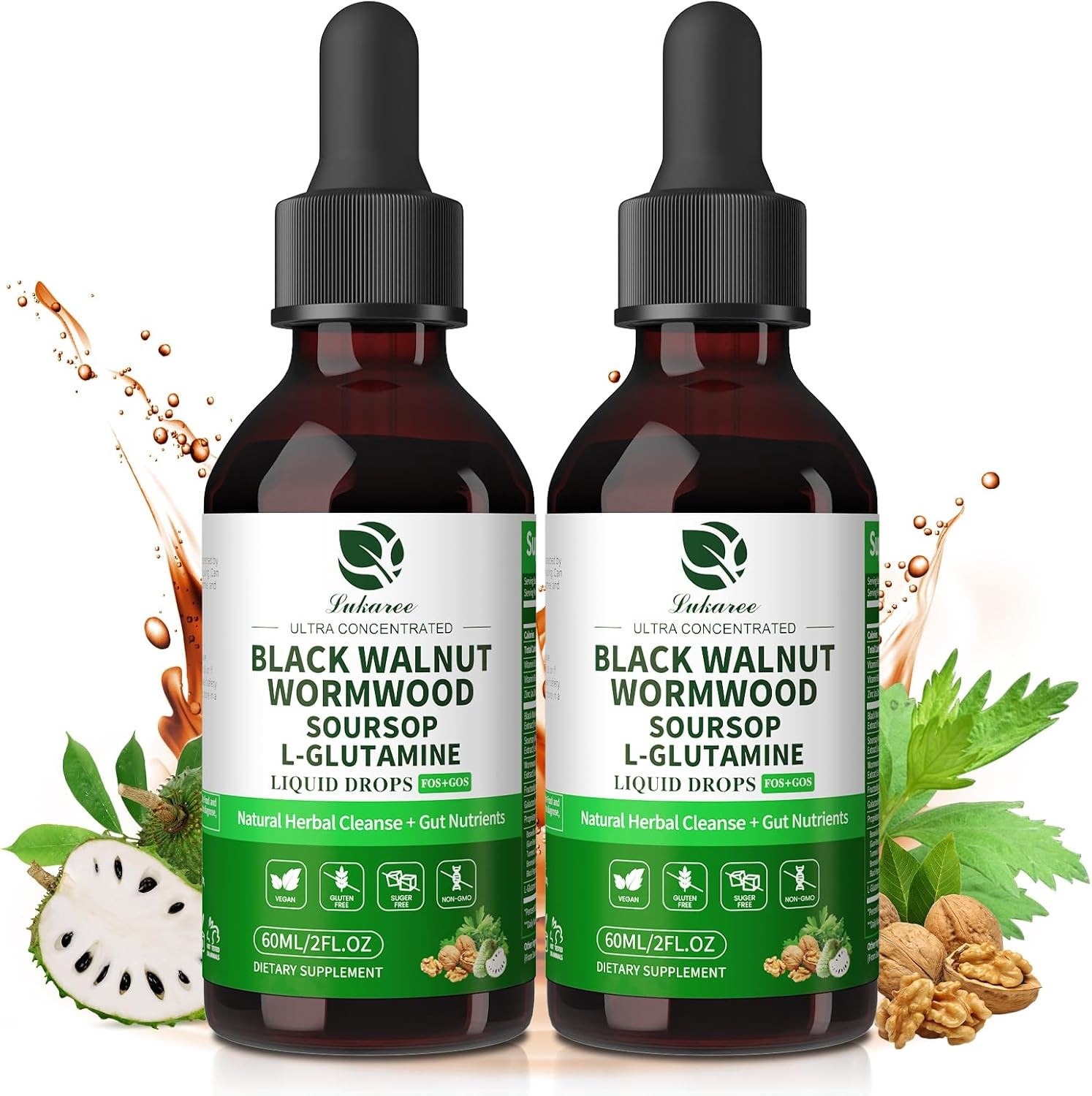 2xCleanse Parasite Detox Tincture Wormwood, Soursop Black Walnut Hull,Clove 60ml