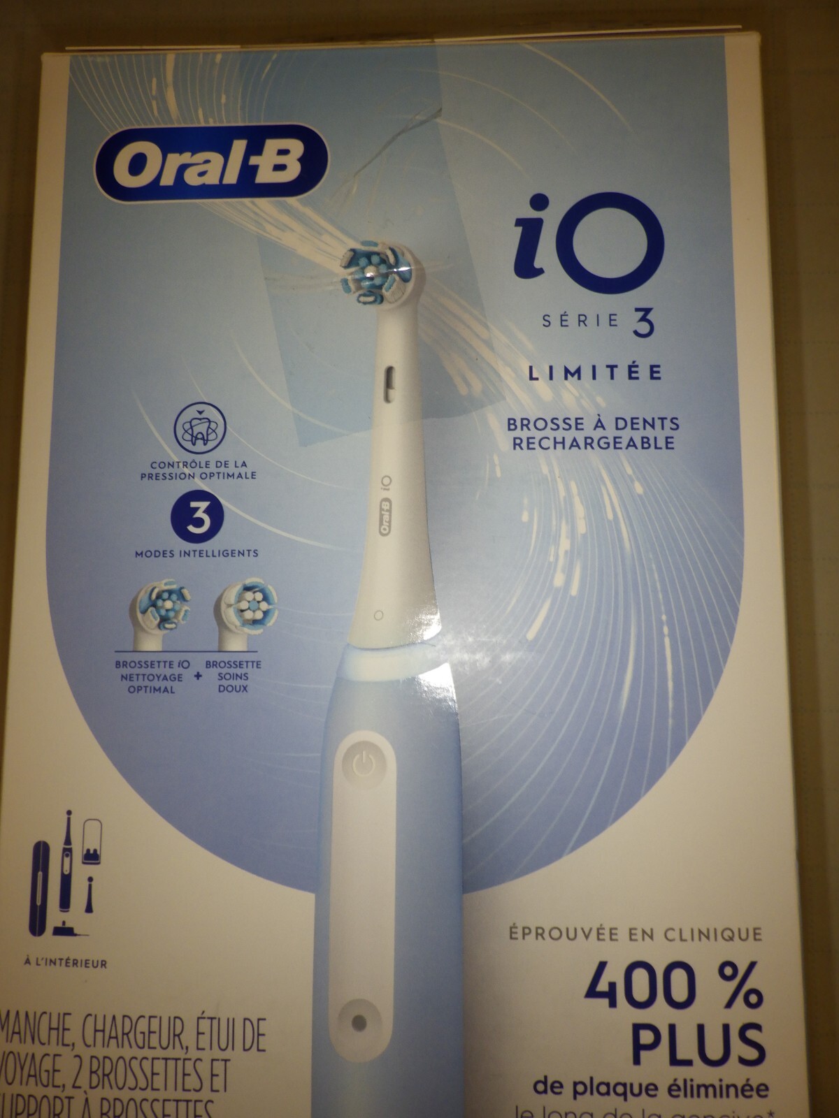 Oral-B iO Series 3 Limited Rechargeable Electric Powered Toothbrush, Blue