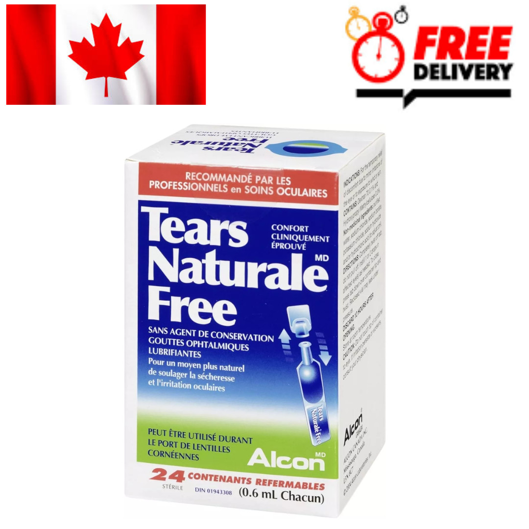 Alcon Tears Naturale Free Eye Drop, 0.6ml FRESH STOCK, LONG EXPIRY From CANADA