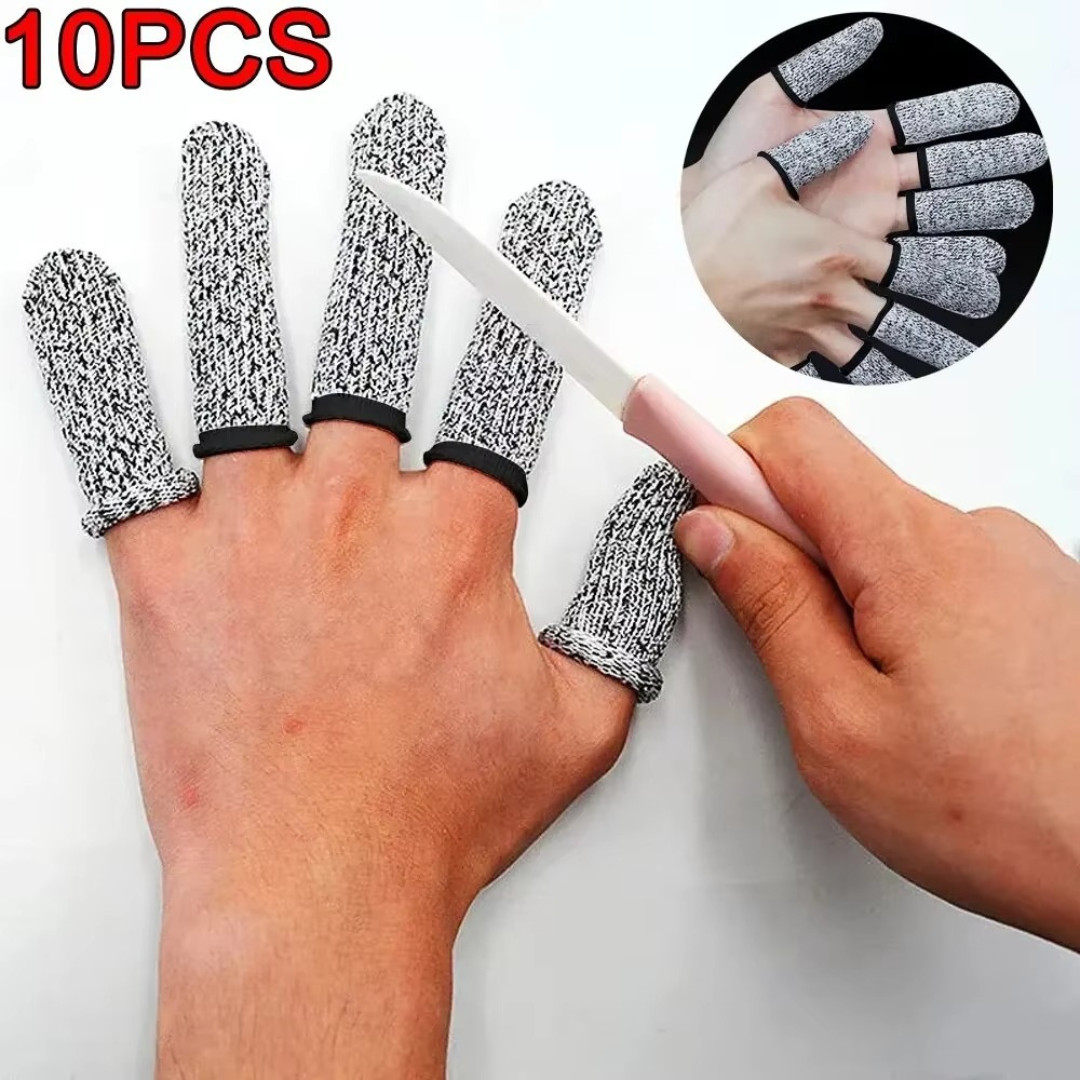 Reusable Cut-Resistant Finger Protectors – 10 Ambidextrous Cots for Crafts
