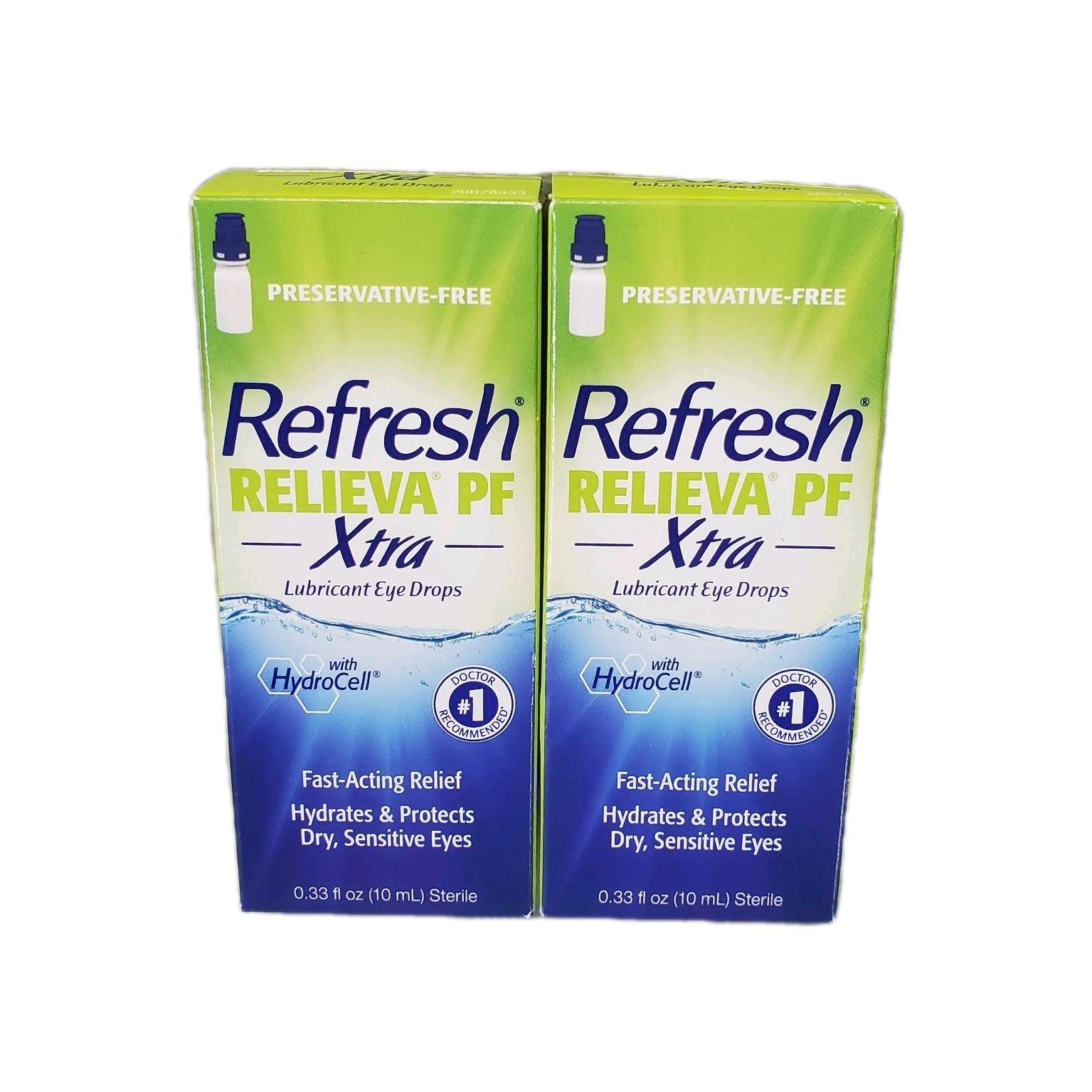 Refresh Relieva PF Xtra Lubricant Eye Drops 0.33 Fl Oz Per Exp 2028 Lot Of 2