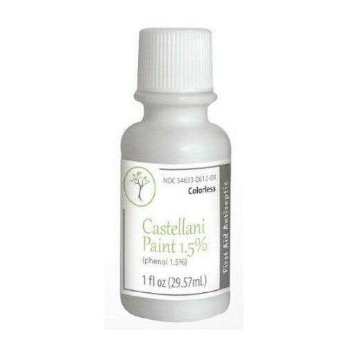 Castellani Paint Phenol 1.5% First Aid Antiseptic Colorless Minor Cut Relief 1oz