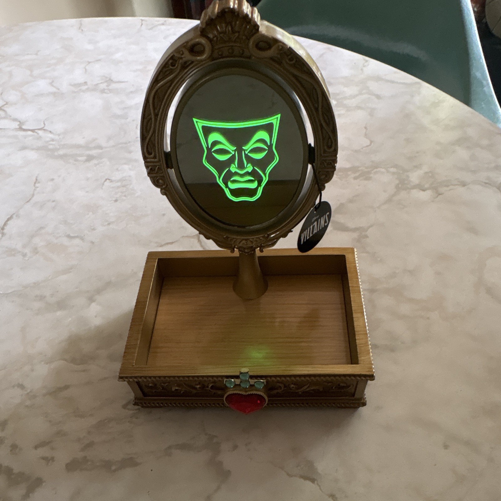 Disney Villains LED Lighted Battery Operated Oval Tabletop Mirror Tray Base