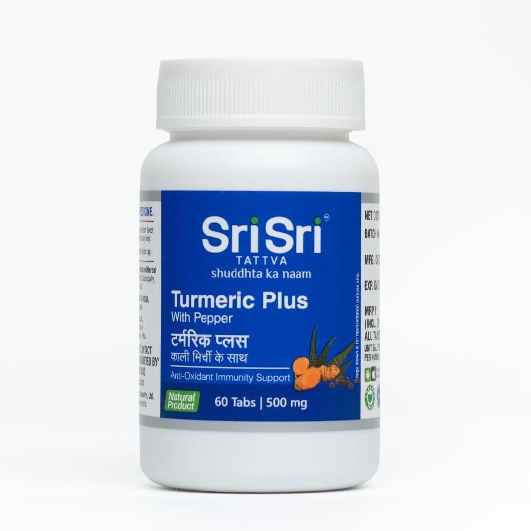 Sri Sri Tattva Turmeric Plus 500mg Tablet | Herbal Ayurvedic Supplement