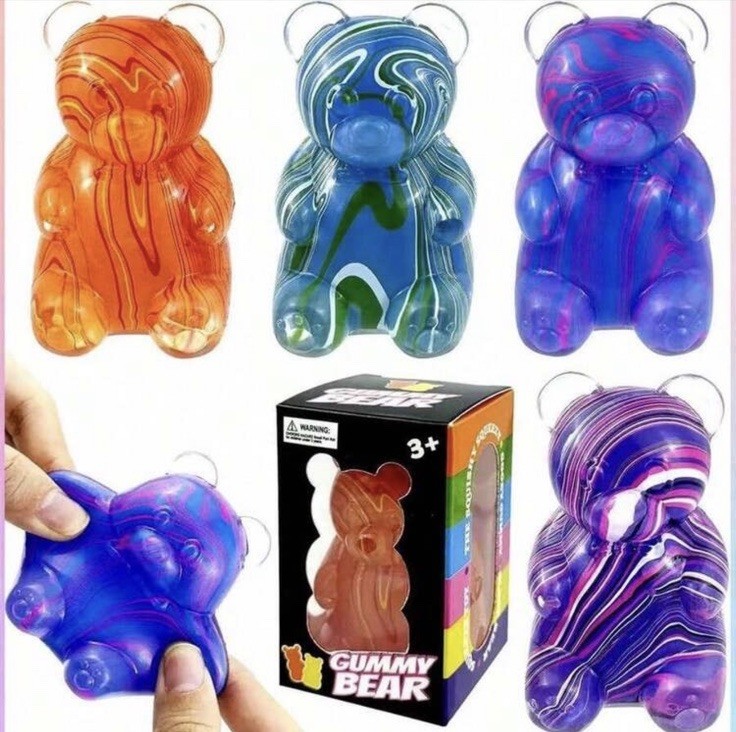 2 Gummy Bear Jelly Squishy Toy Dumpling Squeeze Fidget Needoh Stress Rare Bears