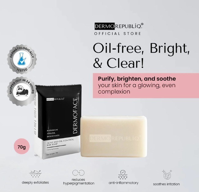 Dermorepubliq DermoFace Clarifying Oil Control for Acne prone soap bar 135 g