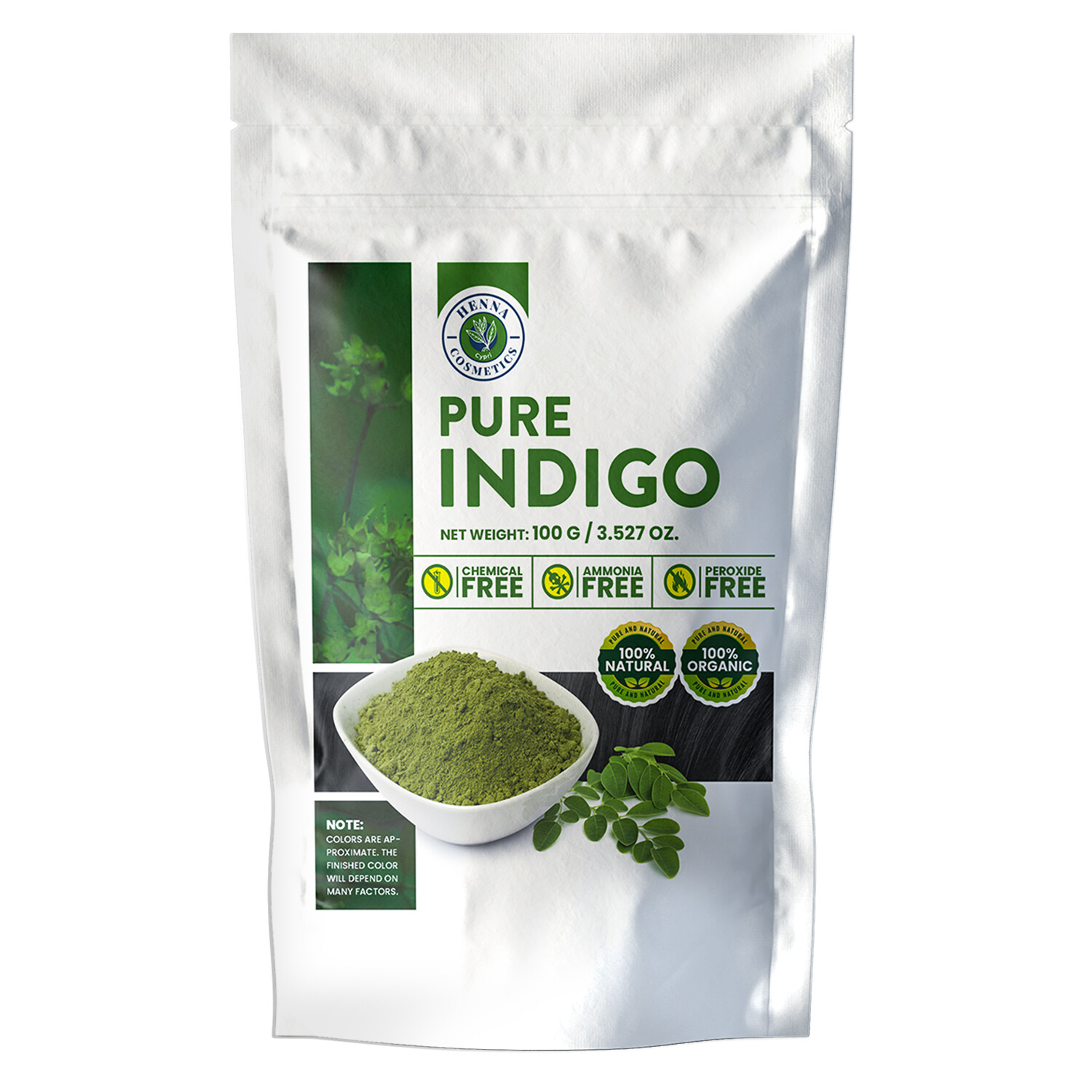 Indigo Powder For Hair Dye, Black, Coloring, Can Be Used With Henna, Organic