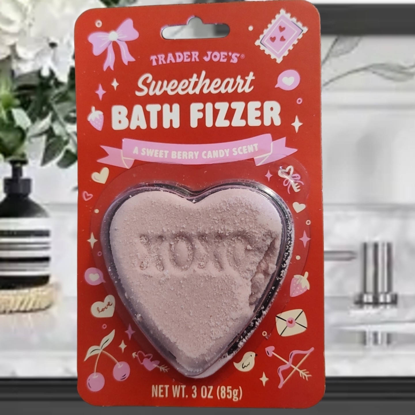 Trader Joe’s Sweetheart Bath Fizzer Bomb Berry Candle Scented