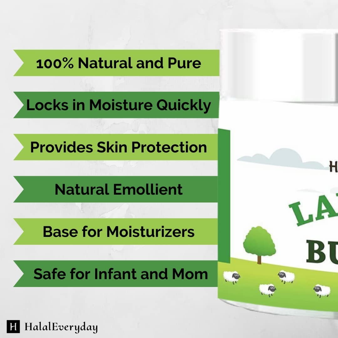 HalalEveryDay Lanolin Anhydrous 8 oz – Ultra Refined Moisturizing Balm
