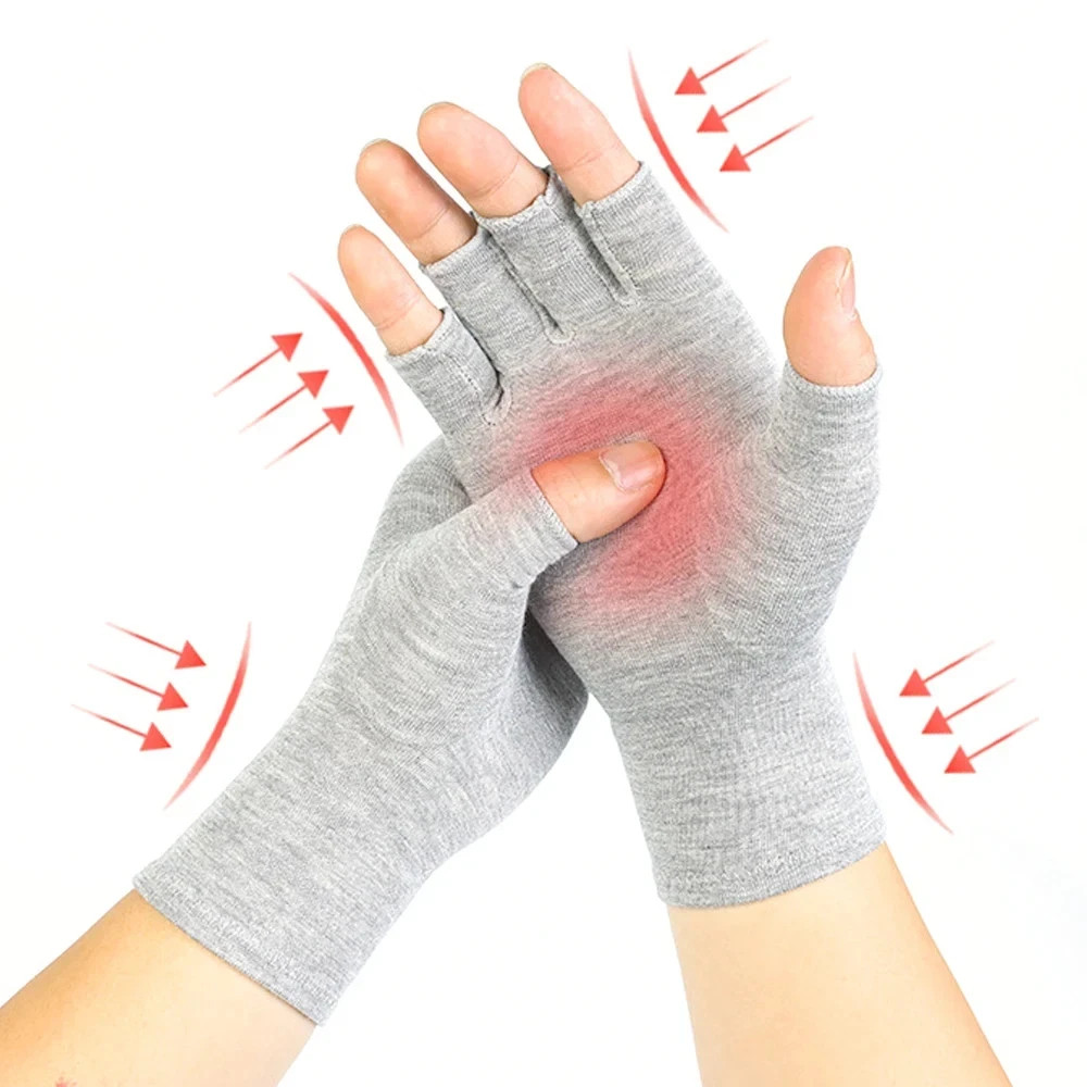 1 Pair Bamboo Gloves Compression Arthritis Glove Wrist Support Joint Pain Relief