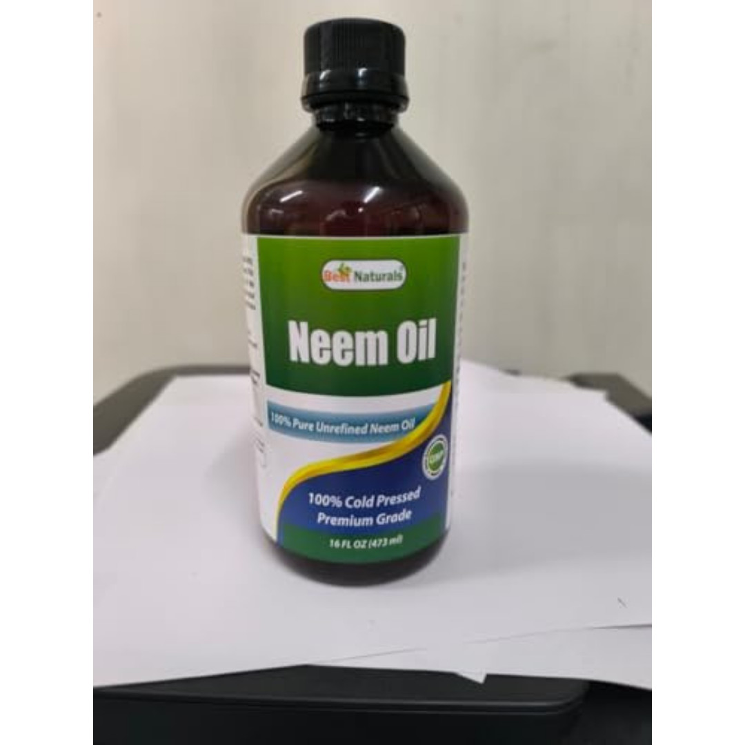 100% Pure Neem Oil, 100% Cold Pressed and Unrefined – 16 OZ (1 Bottle)