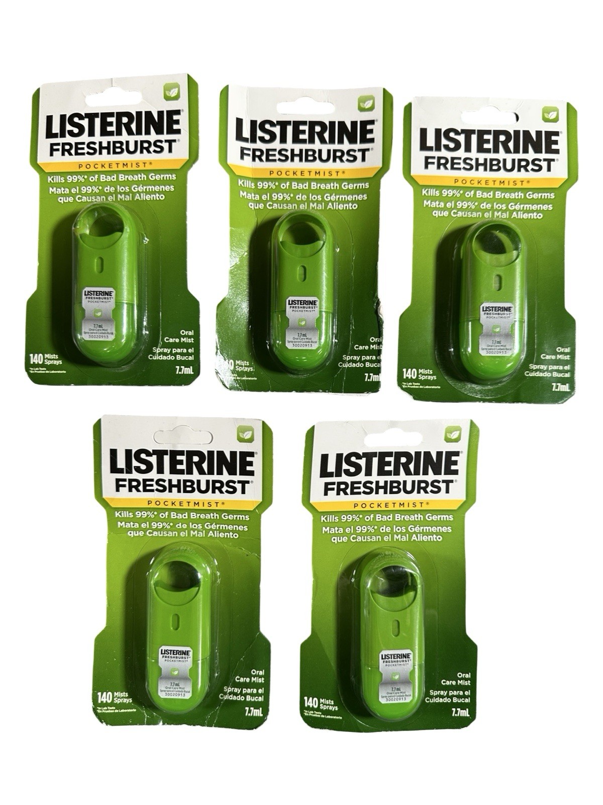 5 Pack – Listerine Freshburst Oral Care Pocketmist Spray, 140 Mists Sprays