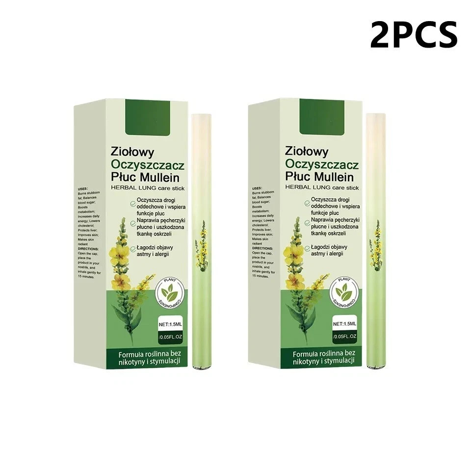 2Pcs Mullein Herbal Diffuser Pen Mint Rosemary Aromatherapy Inhaler Portable