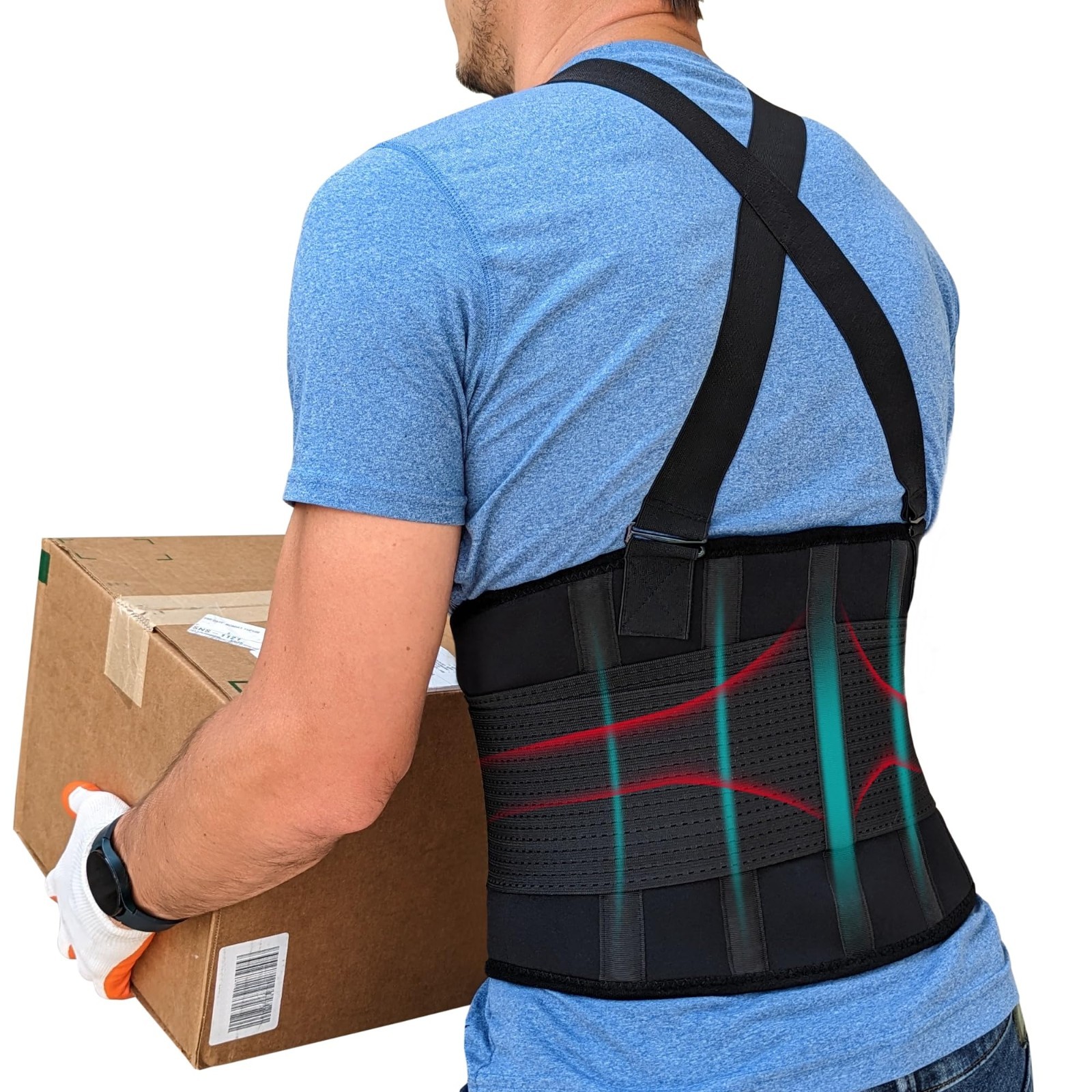 Plus Size Back Support Belt for Heavy Lifting, Lumbar Brace for Pain Relief 4XL
