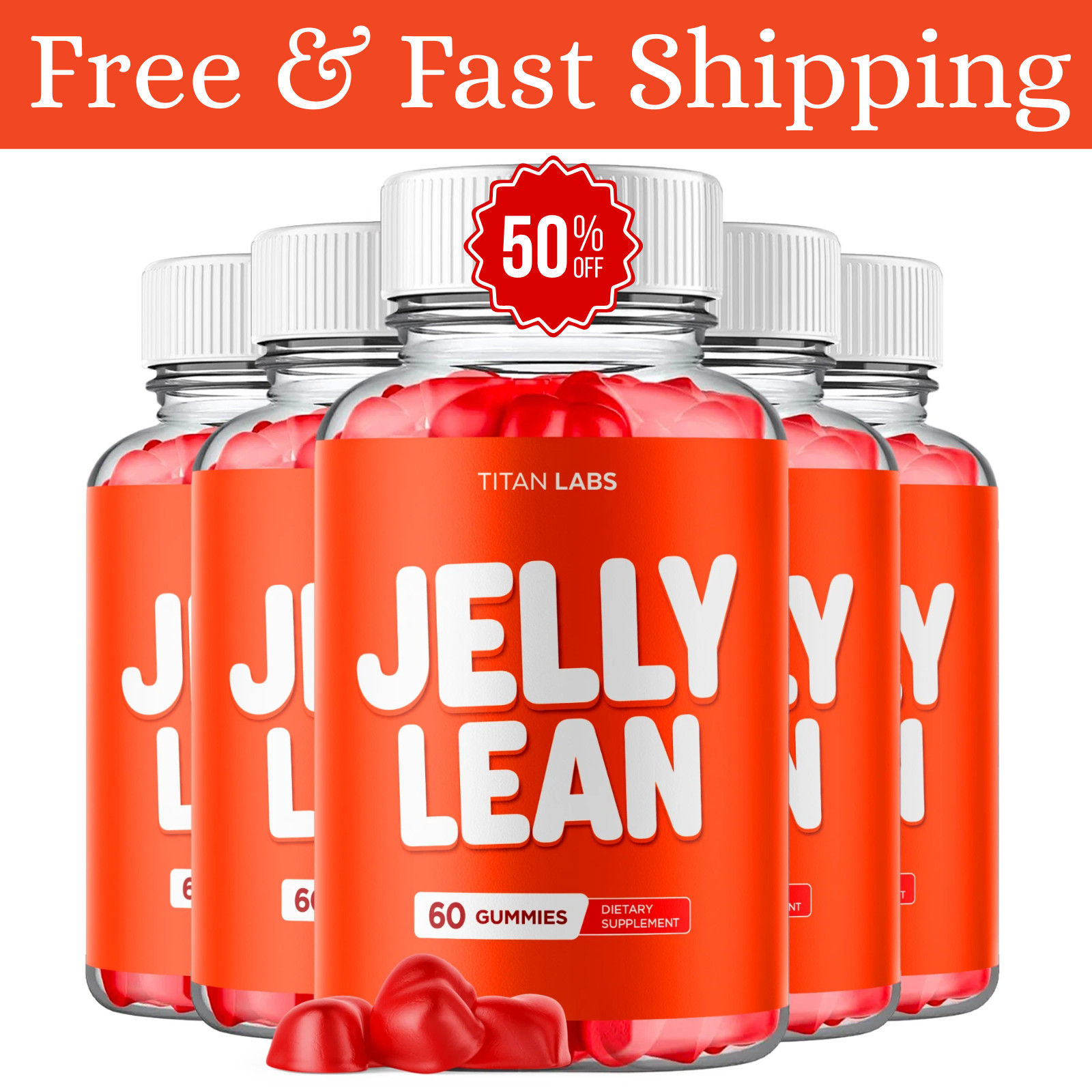 (5 Pack) Jelly Lean Keto ACV Gummys 1000MG Vitamin Formula JellyLean 300 Gummies
