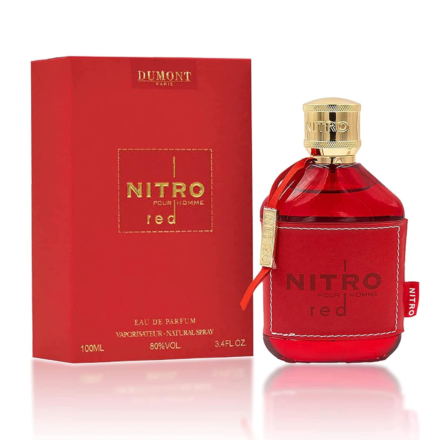 Dumont Nitro Red 3.4 Fl Oz Eau De Perfume for Men Fruity Woody Floral Fragrance