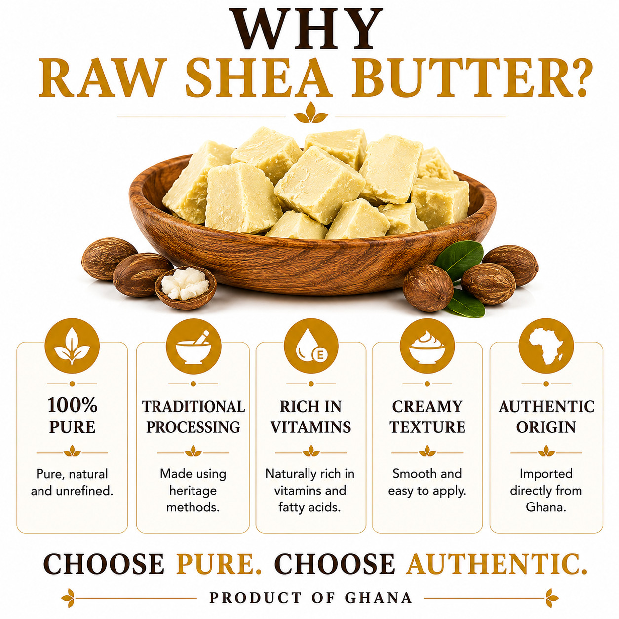 African Shea Butter Bulk Ivory Raw Wholesale 100% Pure Natural Organic Unrefined