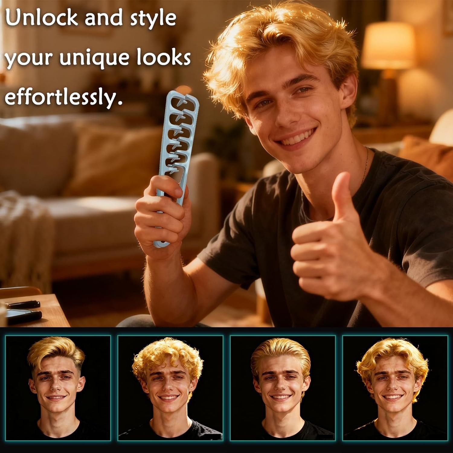 Volumizing Texture Comb Wide Tooth for Curls, Root Lift & Bang Styling