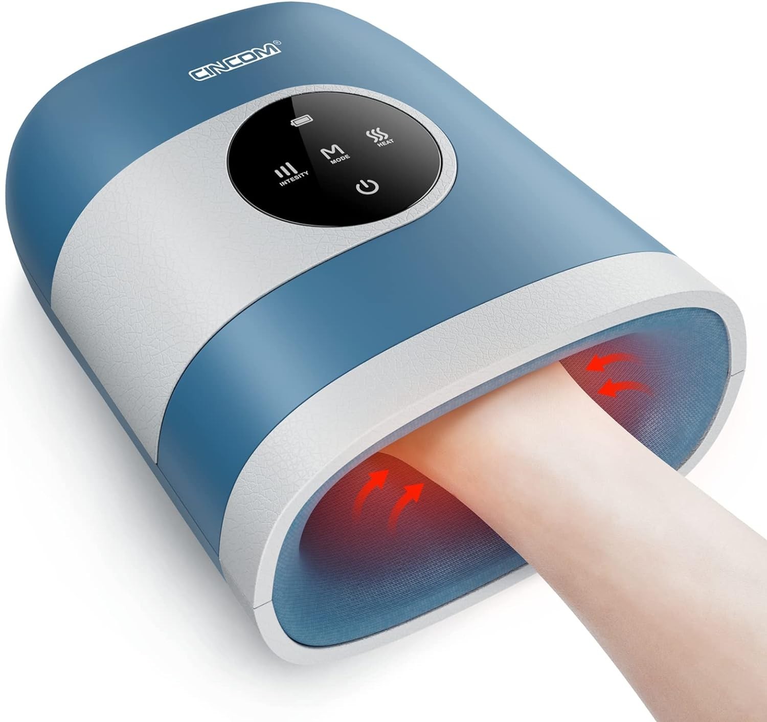 CINCOM Cordless Hand Massager with Heat, Rechargeable, Arthritis & Gift Idea