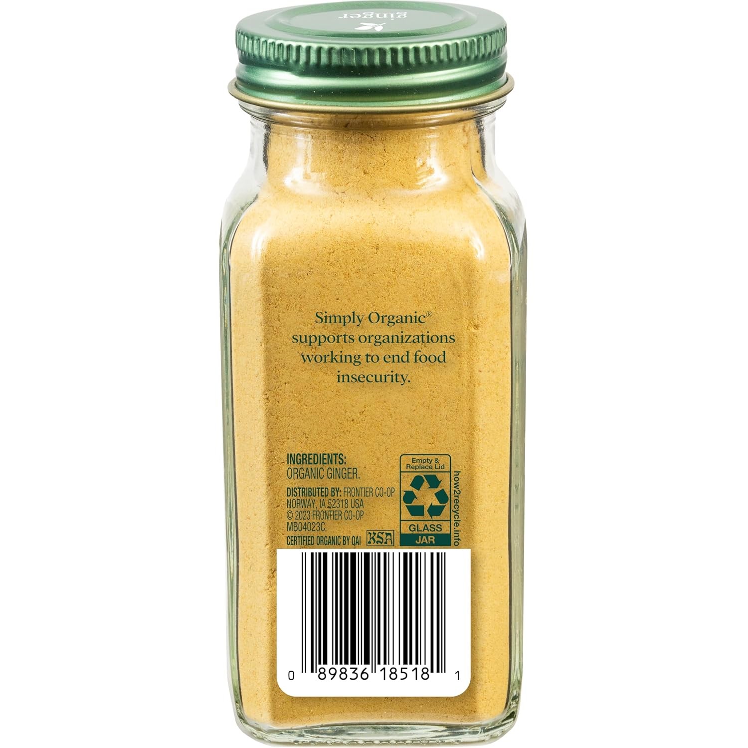 Non GMO Organic Ground Ginger Root 1.64 Ounce Non ETO Non Irradiated Ground