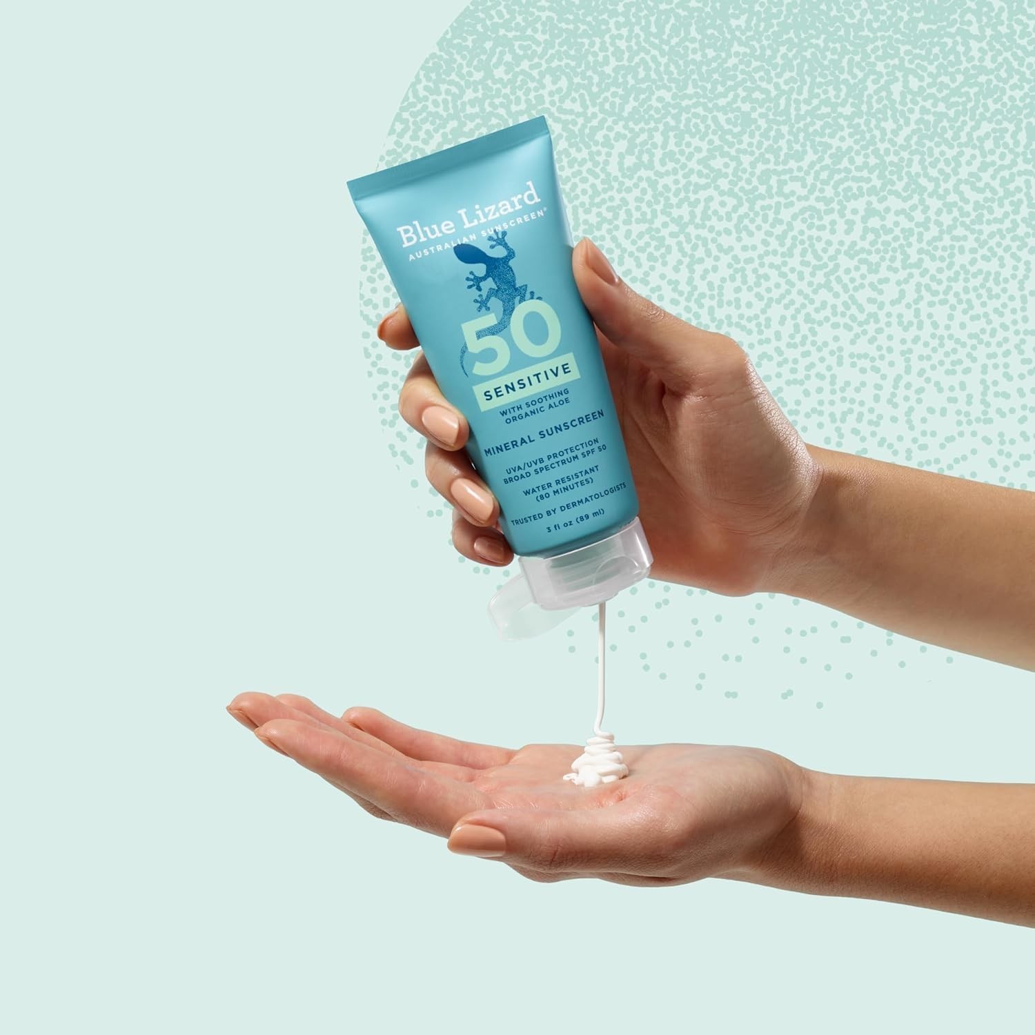 Blue Lizard SENSITIVE Mineral Sunscreen with Zinc Oxide, SPF 50+ Water Resistan