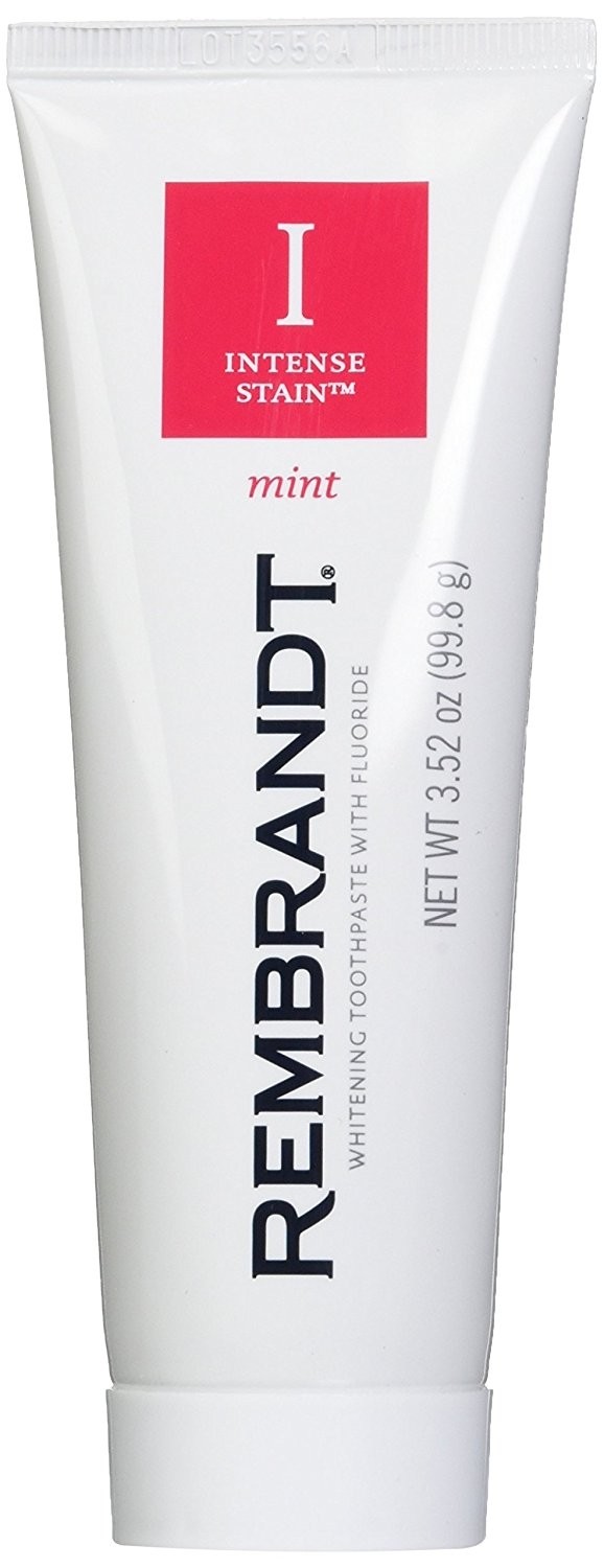 Rembrandt Whitening Toothpaste with Fluoride Intense Stain Mint Flavor 3.52 Oz