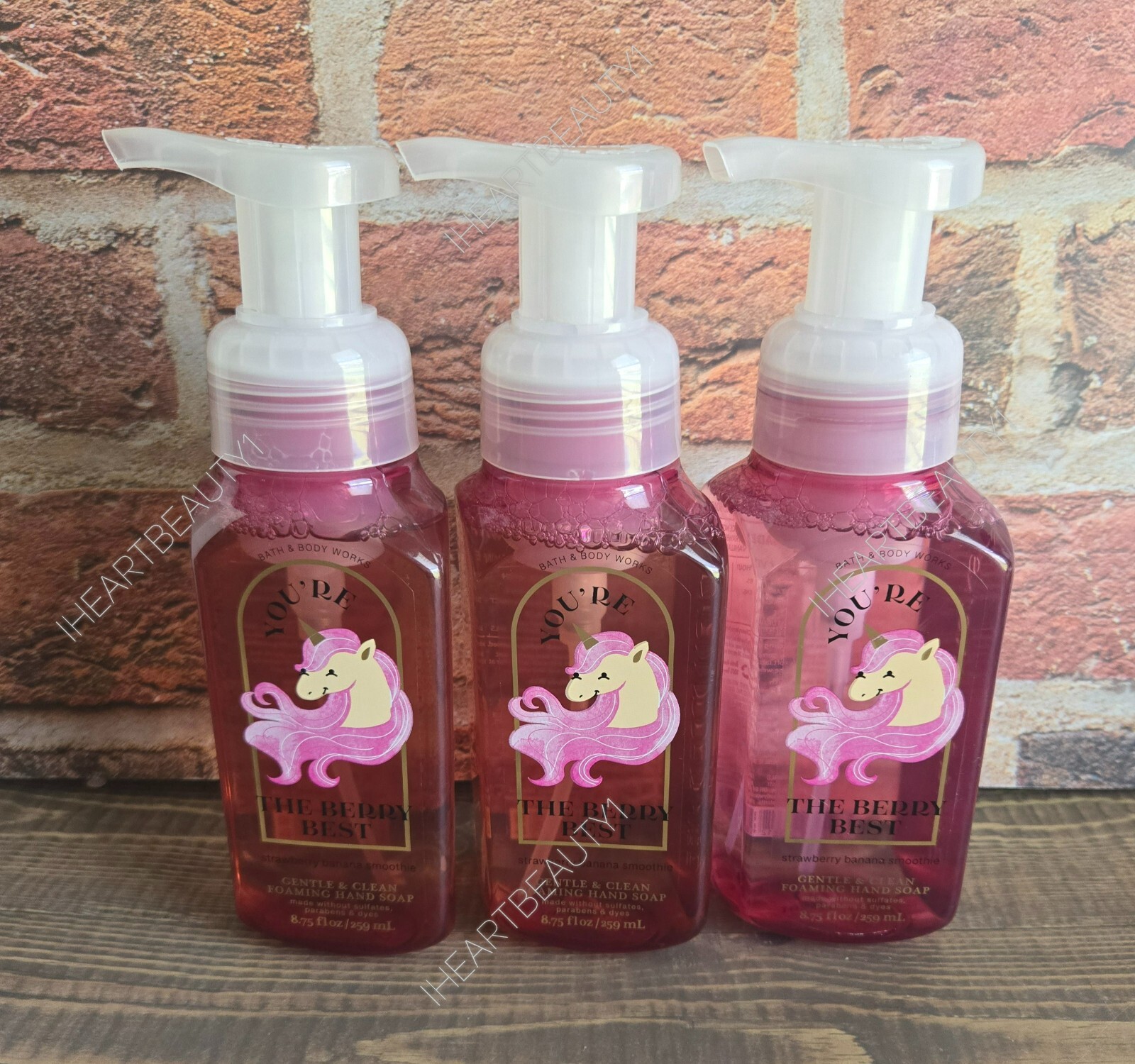 bath and body works strawberry banana smoothie foaming hand soap set of 3