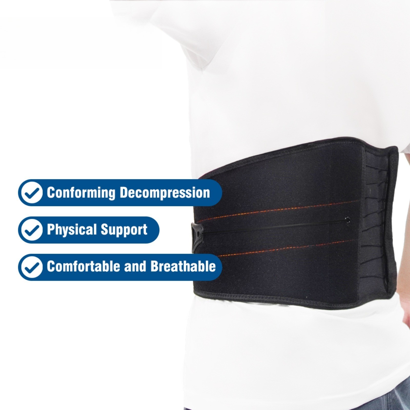 Adjustable Unisex Lumbar Back Support Belt Breathable Waist Brace for Gym Fitnes