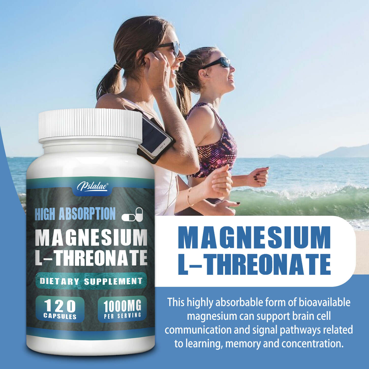 Magnesium L-Threonate 1000mg – Memory & Focus Support, Brain Health & Sleep