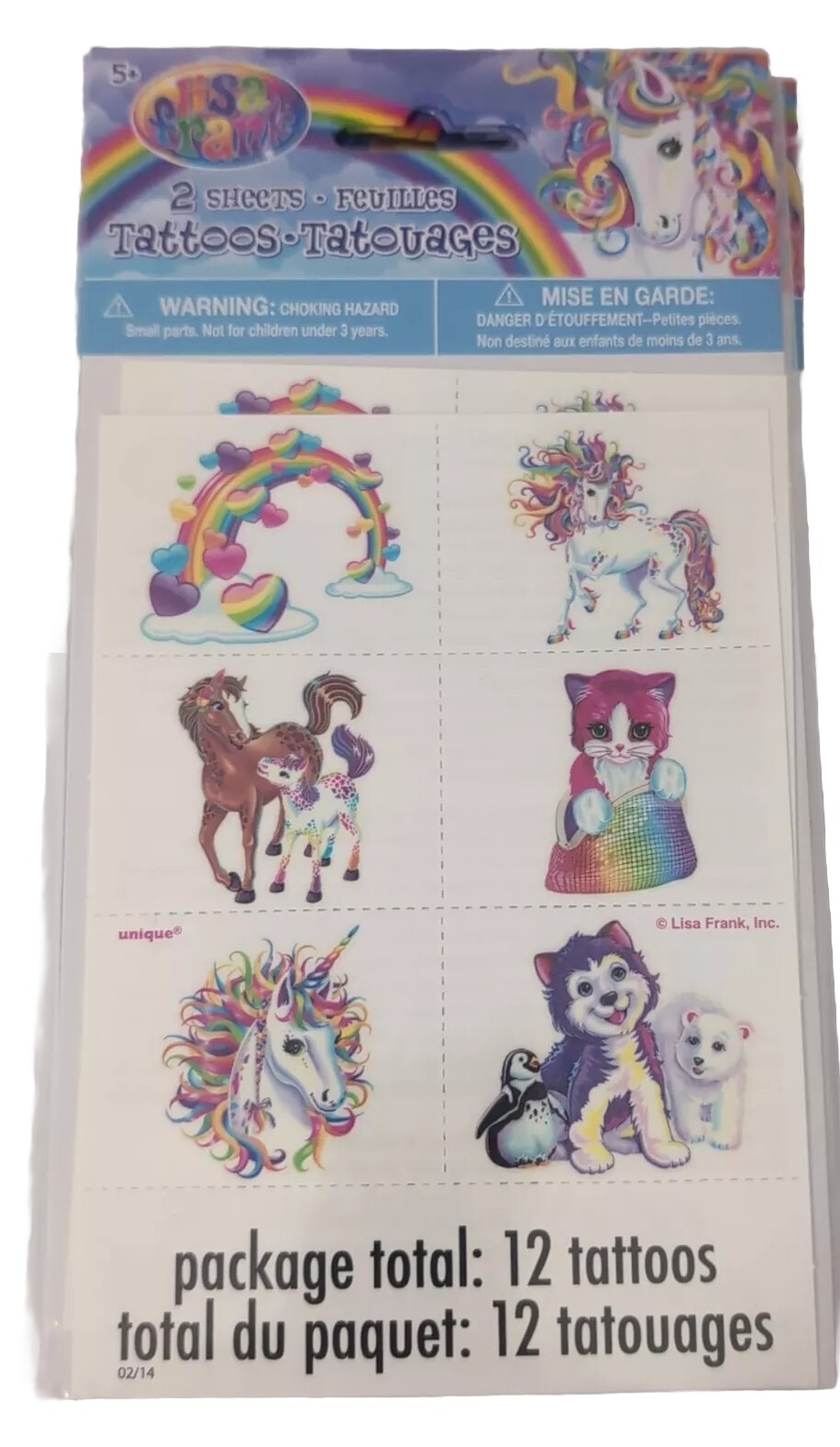 lisa frank temporary tattoos Sheet 12 Piece, Year 2014