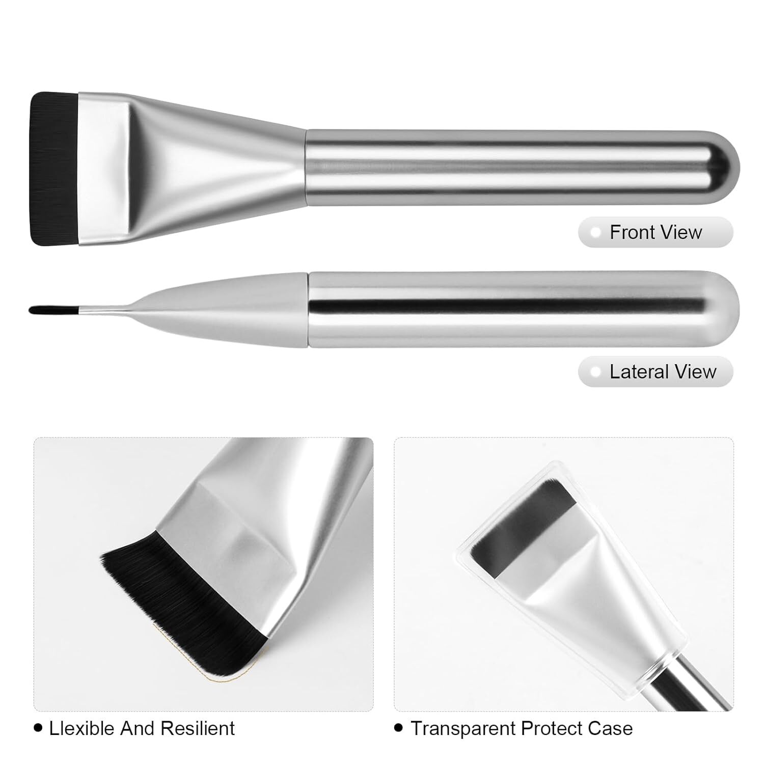 Flat Foundation Brush Set – Ultra Thin Blade for Liquid Makeup Blending