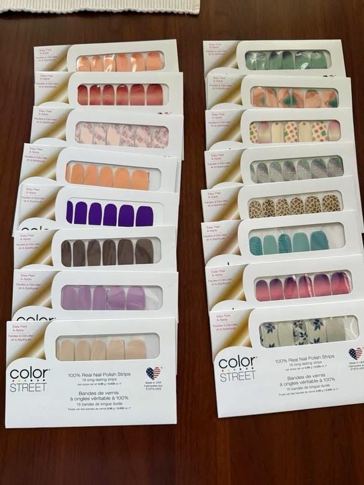 16 Color Street Nail Polish Strips Assorted Lot, Multicolor Glitter
