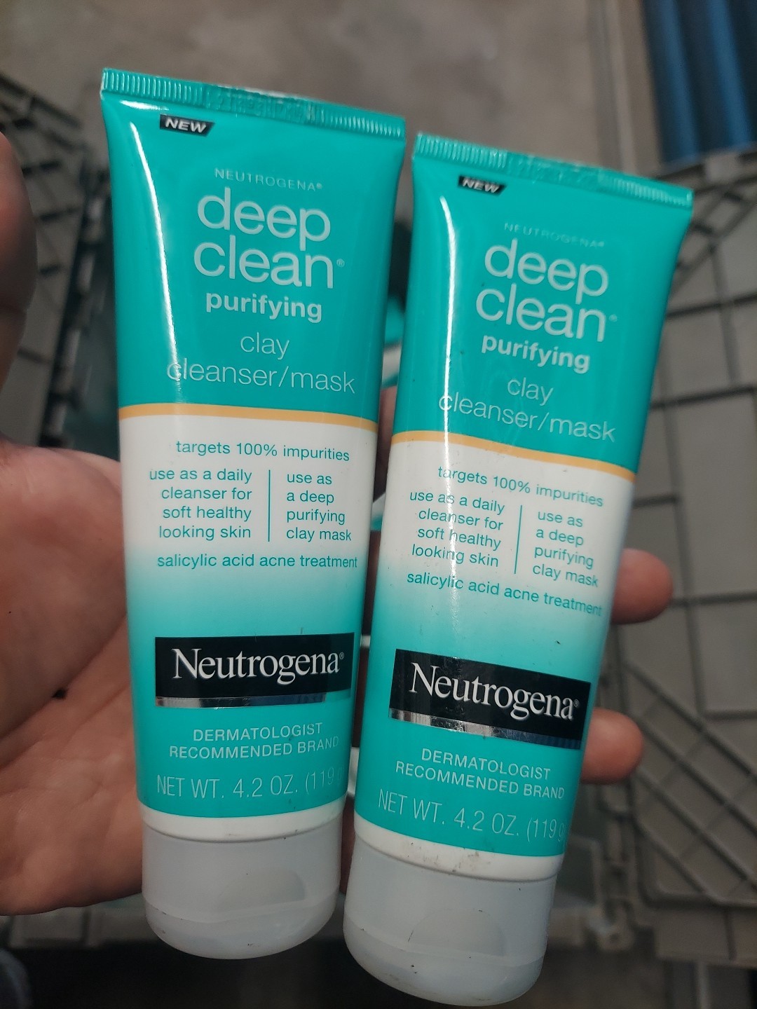 2X Neutrogena Deep Clean Purifying Clay Face Mask & Facial Cleanser 4.2oz EXP