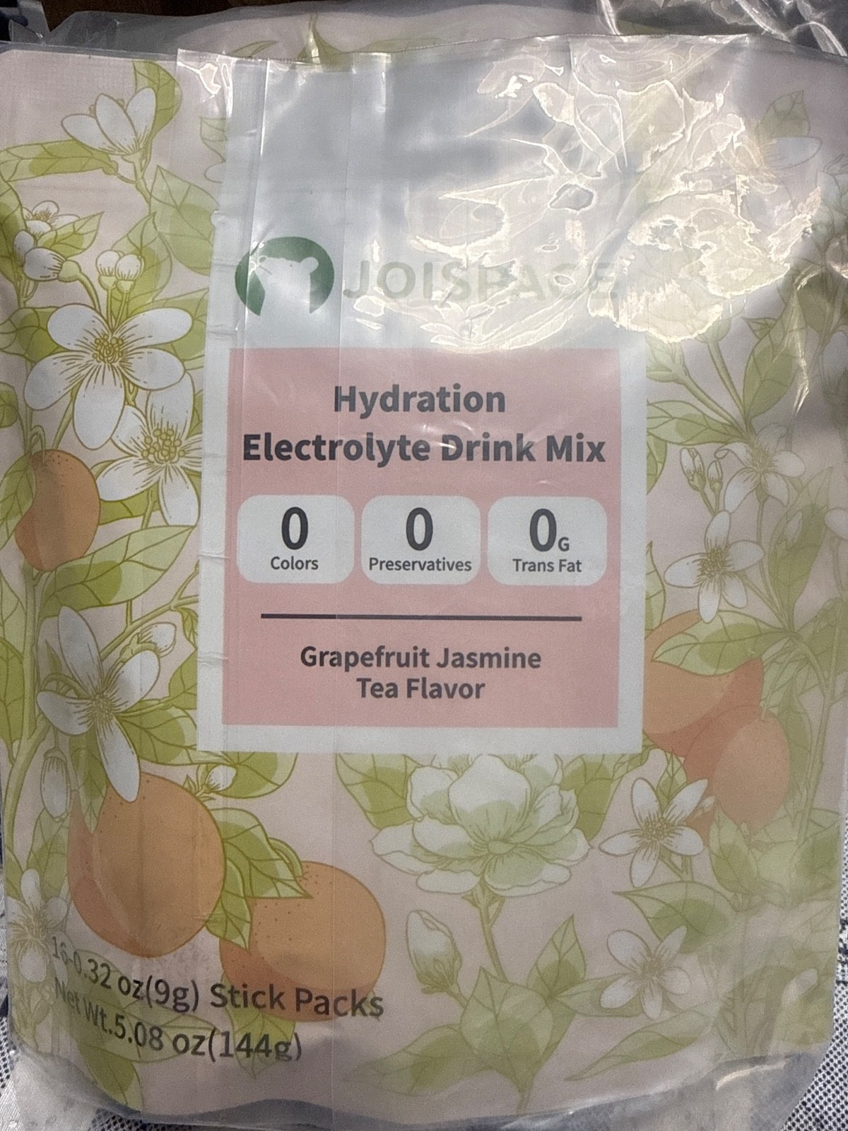 Electrolyte Drink Mix Hydration Single Packs 16 Per Pack Grapefruit Jasmine Tea