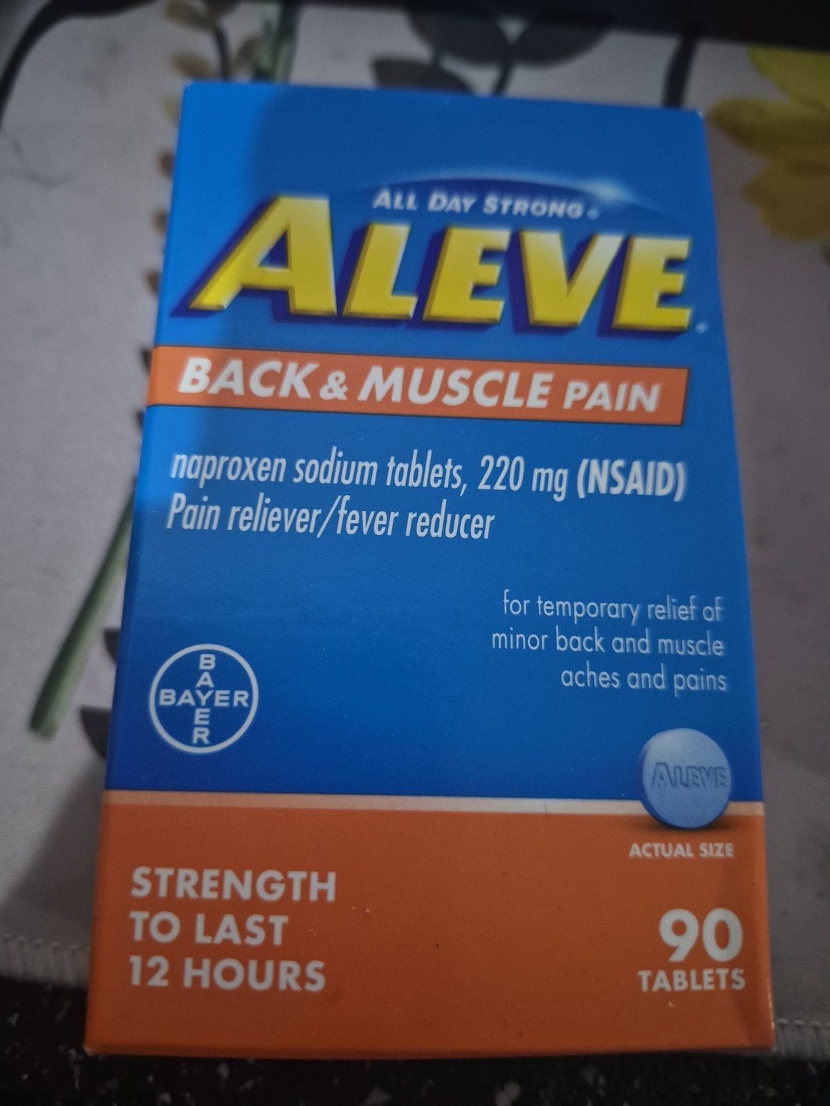 LOT OF ALEVE BACK & MUSCLE PAIN RELIEVER/FEVER REDUCER 90ct TABLETS EXP 4/2028