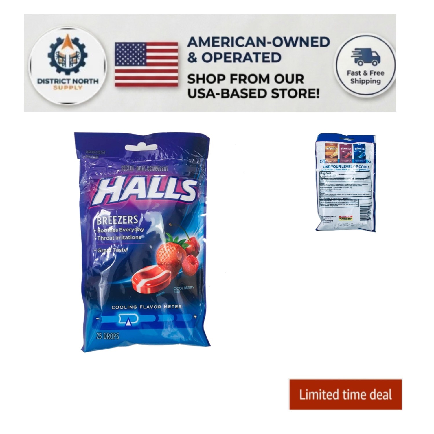 Breezers Vegetarian Cool Berry Cough Drops – 3 Count for Adult Relief