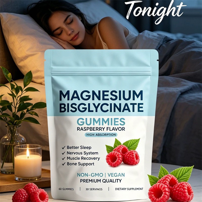 Magnesium Bisglycinate Gummies, with 400mg Magnesium Bisglycinate Chelate